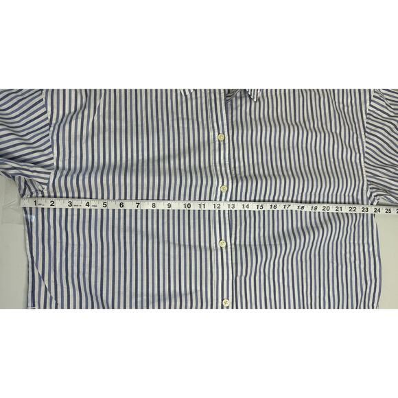 Everlane NWOT Blue White Striped Button-Down Top 3/4 Sleeves Casual Comfort L - Picture 7 of 7
